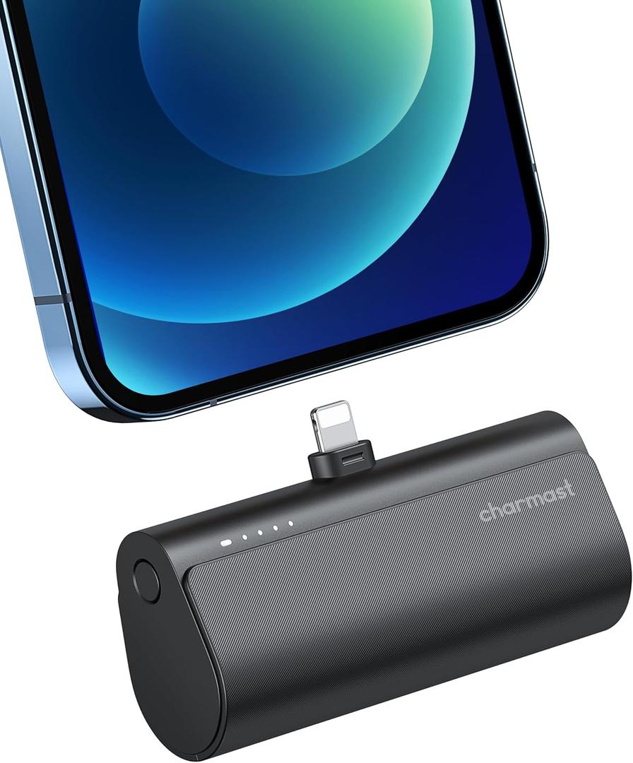 Charmast Small Portable Charger 5000mAh, Ultra-Compact 20W PD Fast Charging Power Bank Mini Battery Pack Compatible with iPhone 14/14 Pro Max/13/13 Pro Max/12/12 Pro Max/11/XR/X/8/7/6, and More (Black)