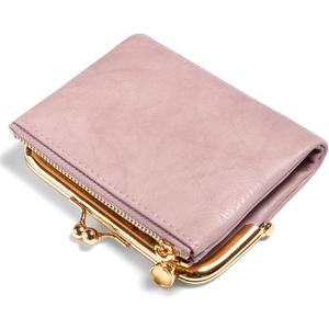 RNIEGA Wallet Women Small RFID Blocking Bifold Leather Wallets for Women Vintage Coin Purse With Zipper and Kiss Lock