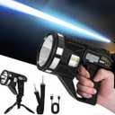 Spotlight 1000000 Lumens, 6 Modes Super Bright LED Rechargeable Spotlight Flashlight with Cob Light, Tripod, Strap, 15000mAh 18Hrs IPX7 Waterproof Spot Lights Outdoor Handheld for Boating, L