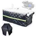 Pool Pump Cover with Hook Loop Opening & Mesh Vent, 3-Layered 24"x11"x11" Waterproof Outdoor Heater Equipment Enclosure Protection for Winter Snow (Black)