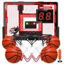 Indoor Basketball Hoop Pro for Kids, Over The Door Basketball Hoop with LED Light/Scoreboard/4 Balls- Upgraded Anti-Impact Backboard, Basketball Toys Gifts for 6 7 8 9 10 11 12 Year Old Boys