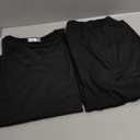 Ekouaer 2 PackWomens Ribbed Knit Pajama Set with Pockets Long Sleeve PJs V Neck Soft Loungewear Loose Matching Outfits Set Black and Lake Blue S