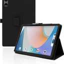 for Blackview MEGA 3 12.1 Inch Android Tablet Case,Folding Stand Protective Cover with Pencil Holder and Wrist Strap,Full Protection, Premium PU, Scratch Resistant(Black)