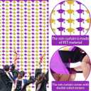 2 Pack Graduation Cap Metallic Foil Fringe Curtain, Gold&Purple(3.3x6.6ft) | Grad Hat Shaped Tinsel Streamers Photo Props Backdrop for College Graduation Party Supplies, Prom 2026 Decorations