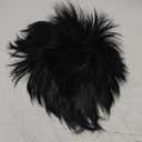 ANOGOL Hair Cap+ Short Black Wig for Men Short Black Men's Wigs for Cosplay Black Anime Cosplay Wig Layered Black Party Wigs with Bangs for Halloween Costume Christmas Peluca Negra Synthetic Hair