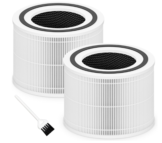 Core 300 Replacement Filter for LEVOIT Core 300, Core 300S and Core 300P Air Purifier, 3in1 H13 True HEPA Filter Replacement, Compared to Part # Core 300RF, 2 Pack, White