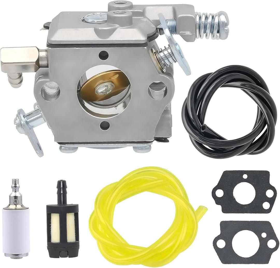 FitBest Carburetor Kit for Tecumseh TM049XA TC200 TC300 640347 640347A 2-Cycle Vertical Engines Includes Fuel Filter, Fuel Line, Spark Plug Ideal for Ice Augers, Tillers, and Power Drills