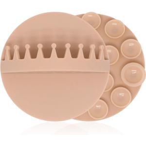 2pcs Shower Hair Catcher Wall, Suction Hair Collector for Shower, Reusable Silicone Grabber Catcher Trap for Drain Bath (Beige)