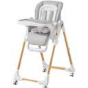 Mallify Convertible High Chairs for Babies and Toddlers, Height Adjustable Baby High Chair, High Chair with Removable Tray, Adjustable Backrest, Portable Baby Dinning Chair with Lockable Wheels