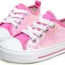 ToandonToddler Kids Sneakers Sparkle Fashion Glitter Sequins Canvas Shoes (Pink, 11)
