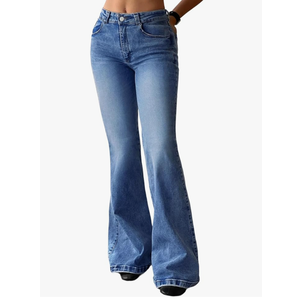 EMMIOL Women Bootcut Jeans Flare Jeans Mid-High Waisted Stretchy Jeans Trendy 90s Denim Pants, L