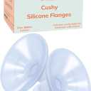 Smaller Cushy Silicone Flanges, Breast Shields - Replacement Pump Parts - for Spectra, Lansinoh, Medela Pumps - Great for Elastic Nipples - Double (2 Pack) - 19mm