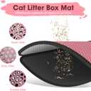 Cat Litter Mat - Double Layer Honeycomb Design Litter Trapping Mat, Urine-Proof & Non-Slip, Easy Clean Waterproof Litter Box Mat, Kitten Supplies and Essentials, 30x24 inch, Pink