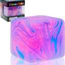 Squishy Sensory Fidget Toys Stress Cube, Gel Filled Stretchy Stress Balls for Kids Adults, Soft Ice Cube Sugar Ball for Boys Girls, Slow Rising Squishies Squeeze Balls Anxiety Relief for Autism, Gifts