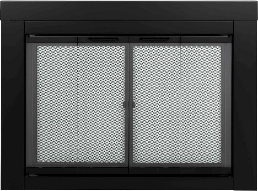 Pleasant Hearth Ascot Fireplace Glass Door - for Masonry Fireplaces, Small, Black, Model Number AT-1000