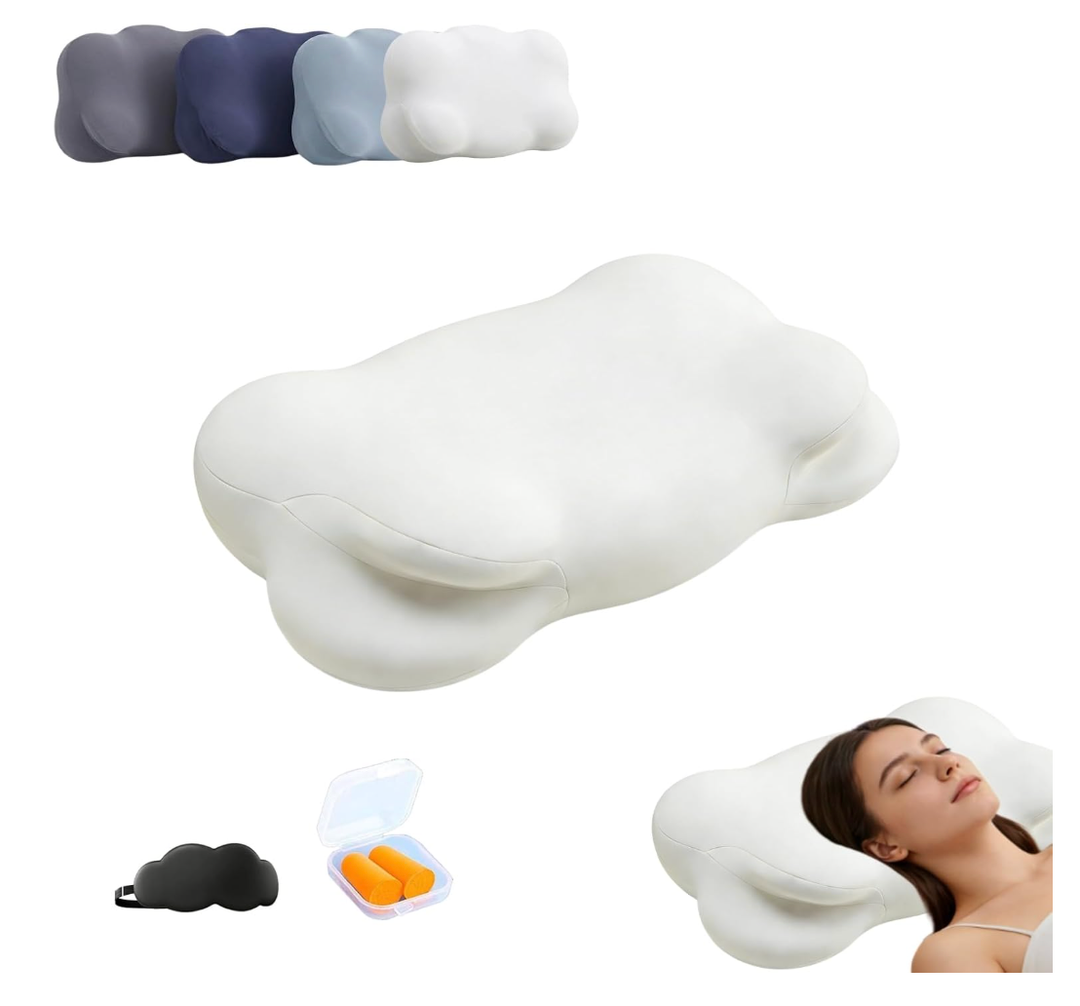 Mellow Sleep Pillow for Neck Support Cloud Pillow Memory Foam Cervical Pillow with Cooling Pillowcase, Adjustable Height for All Sleeping Positions, Standard