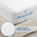 Cozymaker Queen Size 100% Waterproof Mattress Protector, Cooling Mattress Cover Fitted 8-21" Deep Pocket, 3D Air Fabric Soft Breathable Bed Mattress Pad Cover Noiseless Washable