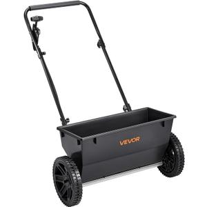 VEVOR Lawn Drop Spreader, 50LBS Capacity, Walk-Behind Push Spreader, 18 in Spreading Width, 8 in All Terrain Pneumatic Tires, Lawn Spreaders with Hopper Grate, for Seed, Fertilizer