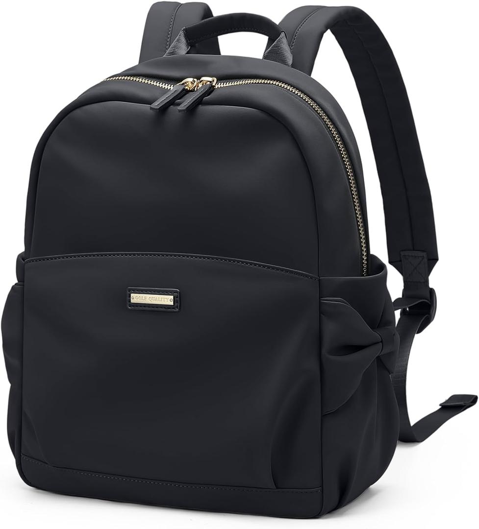 GOLF QUALITY Mini Backpack for Women Small Backpack Purse Cute Stylish Lightweight Daypack for College Work Travel Party, 12.9Inch, Classic Black