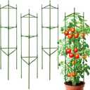4 Pack 48 Inch Tomato Cages for Garden, Triangle Metal Plant Support with Rust-Resistant Coating, Heavy Duty Tomato Trellis for Raised Bed, Pots, Cucumbers, Peppers & Climbing Plants