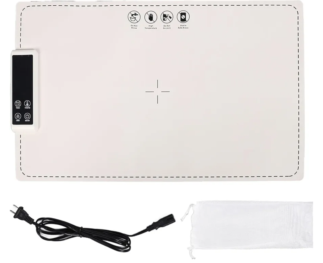 Food Warming Mat 38x60cm 6 Temperature Settings 5 Timers Lockable Flexible Silicone Food Warmer for Kitchen Dining