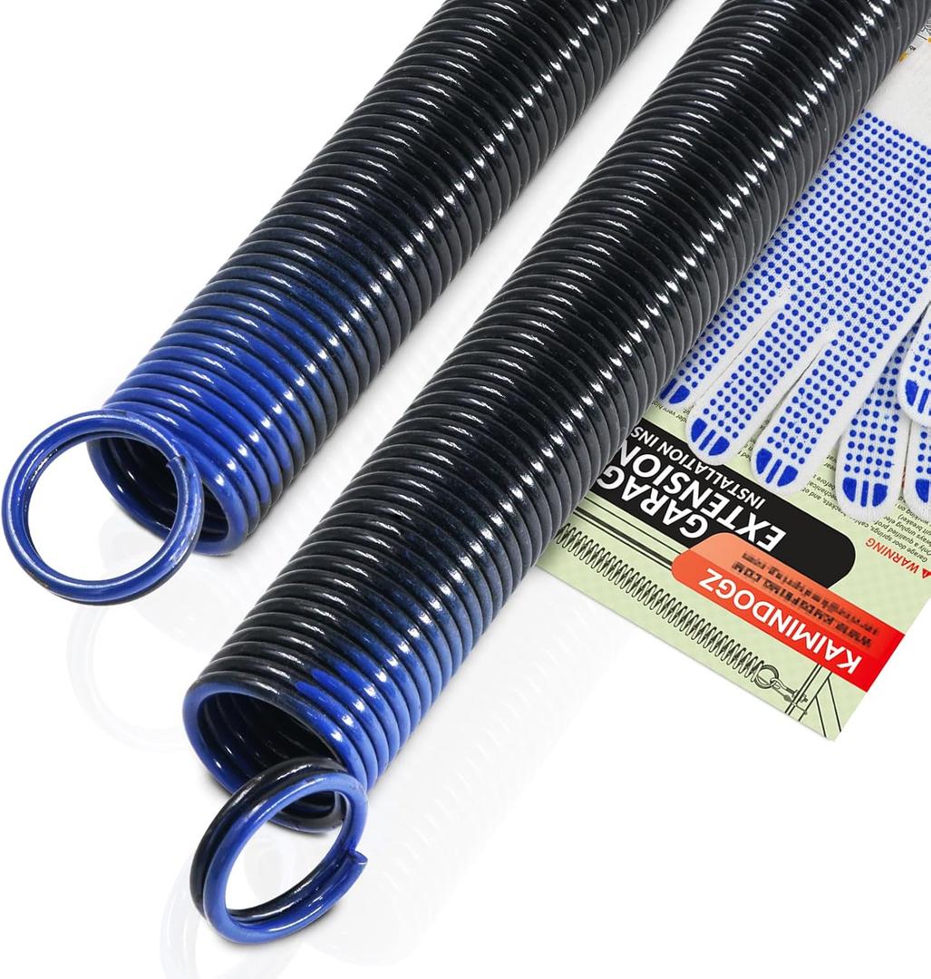 Pair of 140lb. Heavy Duty Garage Door Extension Springs Stretch Springs, 25" Long,Double Loop Ends, High Precision Electrophoresis Black Coated, MIN 16,000 Cycles, for 7ft High Garage Doors