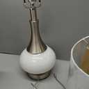 Serrena 23" High Table Lamp Silver White Glass Night Light Nightlight