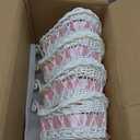 Ciieeo 4pcs Mini Rattan Trolley Basket Weddings Showers Decorative Candy Serving Basket for Party Favors Multi-Function Woven Flower Baskets Containers, 26.00X15.00X10.00CM