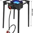 Vivicreate 30000 BTU Propane Gas Stove Outdoor Single Burner Adjustable Height with 20PSI Regulator Heavy Duty Cooker for Patio Camping Garden BBQ Fogon de Gas Estufa de Gas Portatil Parrillas