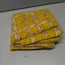 Yellow Plaid Fall Throw Pillow Covers 18x18 Inch Set of 2, Boucle Decorative Pillow Covers,Cozy Fluffy Home Living Room Farmhouse Decor for Sofa Couch Bed