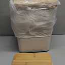 Geosar 6 Pcs Storage Bins with Bamboo Lids Plastic Storage Containers Stackable Box with and Handle with 6 Labels and Marker for Organizing Toys and More, 10.1x7x6.69 In(White, Classic)