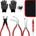 6 Pieces Electrical Disconnect Pliers for Cars, Automotive Electrical Plug Connector Disconnect Tool and Hose Clamp Pliers and Connector Separator