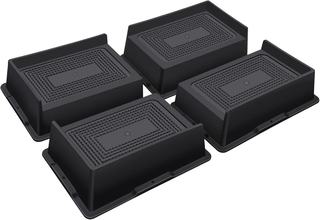 Bed Risers 2 Inch Heavy Duty,Oversized Couch Risers, Extra Wide Furniture Risers for Sofa Table Desk Headboard Chair Lifting,Rectangle Risering Blocks Support 6000 lbs(4 Pack Black)