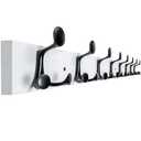 WEBI Coat Rack Wall Mount,43" Solid Wood Coat Hooks Wall Mounted Coat Hanger,16" Hole to Hole,Heavy Duty Hook Rack Rail,8 Triple Hooks for Hanging Coats,Jacket,Clothes,Hat,Backpack,White