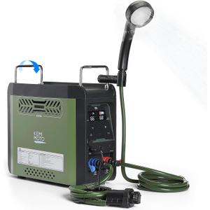 KEMIMOTO Portable Water Heater Constant Temperature, Propane Water Heater with Pump, Max 100 Mins 3s Instant Hot 20,000 BTU, 4000mAh Rechargeable Battery, Suits for Outdoor Camping Hunting Cleaning