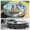 Pool Bar for Above Ground Pool - Poolside Bar with 6 Cup Holders & Ice Bin, 47.2"×11.8" Foldable Above Ground Pool Bar Table, Portable Swim Up Bar, Frame Above Ground Round Swimming Pools Accessories