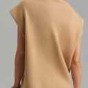Saodimallsu Womens Cap Sleeve Sweater Top Summer Crew Neck Trendy Going Out Loose Knit Shirt (Black)