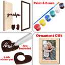 10" Hands Down Best Grandpa Ever DIY Handprint Kids Gifts Frame with Paints, Grandpa Crafts from Grandkids Family Keepsake Plaque Birthday Gift Father's Day for Pops, Papa HF610