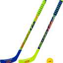 Franklin Sports NERF Proshot Kids Hockey Sticks + Ball Set - 2 Player Youth Indoor + Outdoor Set - 2 in 1 Knee + Floor Hockey - (2) NERF Proshot Youth Sticks + (1) Foam Ball Included