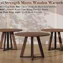 MECHYIN 42 inch Round Dining Table for 4, Farmhouse Kitchen Table, Round Dining Room Table with Metal Legs for Small Spaces & Apartment, Space-Saving Circle Wood Dinner Table, Walnut