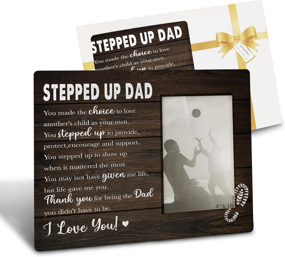 Step Dad Gifts: 4x6 Picture Frame - Stepped Up Dad Gifts from Daughter