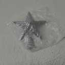 Heyiwell Small Glitter Christmas Star Tree Topper for Xmas Christmas Party Decorations 5" x 6"Inch,Silver