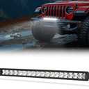 OFFROADTOWN 20 Inch Single Row LED Light Bar 126W Spot Flood Combo Off Road Driving Light Ultra-Slim Light Bar Waterproof Work Light Thin Light Bar for UTV SXS SUV ATV Truck Pickup