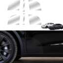 6PCS Paint Protection Film for Tesla 2021-2026 Model Y 2025 2026 Model Y Juniper Partial Rear Door Protection Film Kit Front Door Area Paint Durable Thick Clear PPF for Tesla Accessories