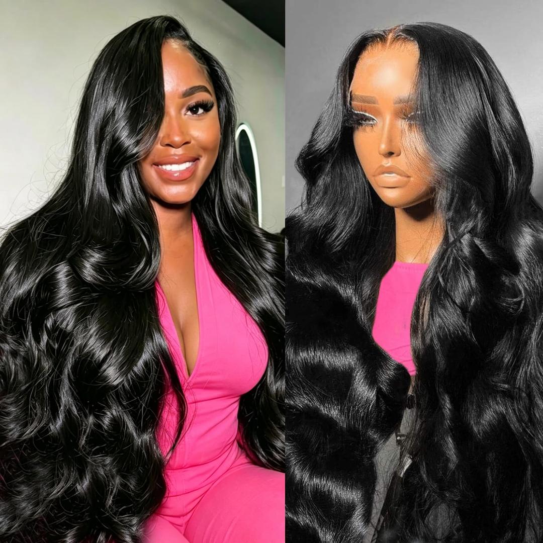 DAFIY 30 Inch 13x6 Lace Front Wigs Human Hair 200% Density Body Wave HD Lace Front Wigs Human Hair Pre Plucked Natural Color Glueless Wig 100% Virgin Lace Front Wigs for Women
