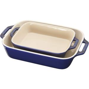 Staub Ceramic 2-pc Rectangular Baking Dish Set - Dark Blue