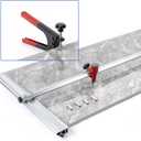 Muzata Tile Cutter 48 inch Manual Porcelain Ceramic Tile Cutters T-shaped Large Format Cutting Tool up to 43.3 inch with Heavy Duty Breaking Plier 5Pcs Cutting Blades M030