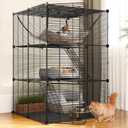YITAHOME Cat Cage Indoor Cat Enclosures DIY Cat Playpen Metal Kennel with Extra Large Hammock for 1-2 Cats, Ferret, Chinchilla, Rabbit, Small Animals