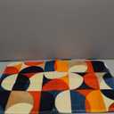 Bathroom Rugs Navy Blue Orange Beige Middle Century Modern Geometric Soft Plush Microfiber Memory Foam Bath Mat Non-Slip Washable Shower Mats for Bathtub Sink Floor Mat 16x24Inch