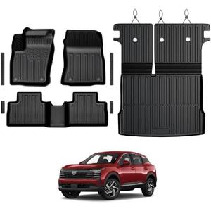 Floor Mats for Nissan Kicks 2025-2026, All Weather Floor Mats Trunk Cargo Liner and Door Sill Guards Accessories, Full Coverage Set (Fit for FWD/AWD)